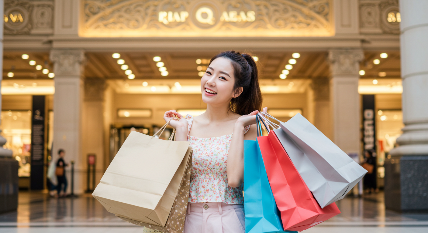 쇼핑을 즐기는 여자