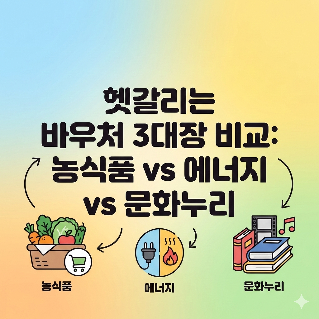 헷갈리는 바우처 3대장 비교 농식품 vs 에너지 vs 문화누리