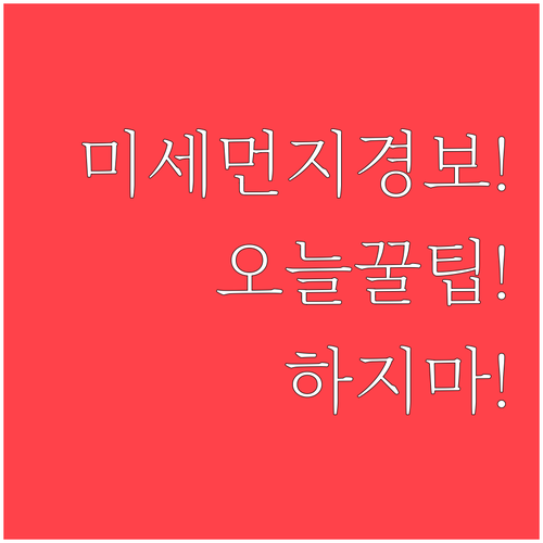 미세먼지 나쁨 예보 오늘 할 일과 하..