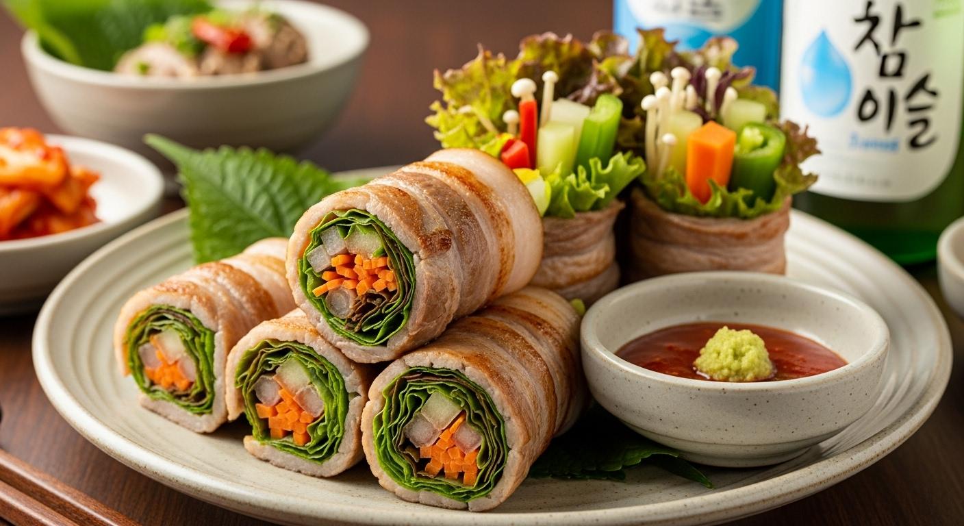 초복레시피: 수삼 삼겹살 말이