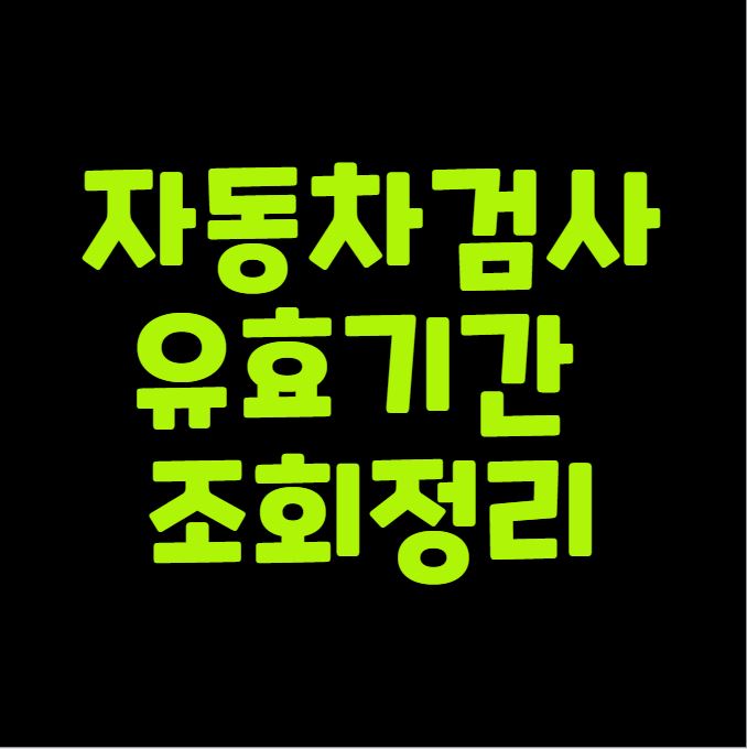 자동차 검사 유효기간 조회 총정리