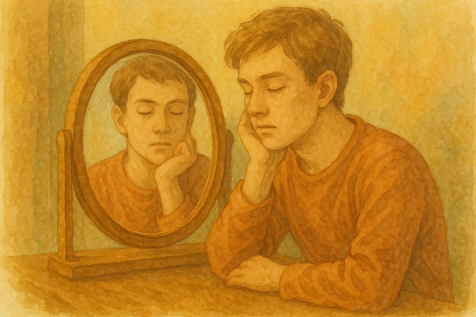 거울 속의 고요한 순간