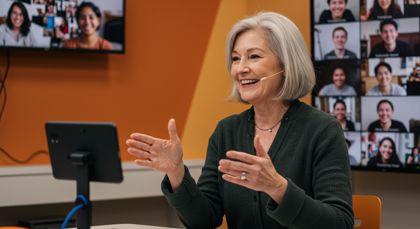 50대 여성, 줌 강의로 숨겨진 전문성 빛내세요! 성공 노하우 대방출