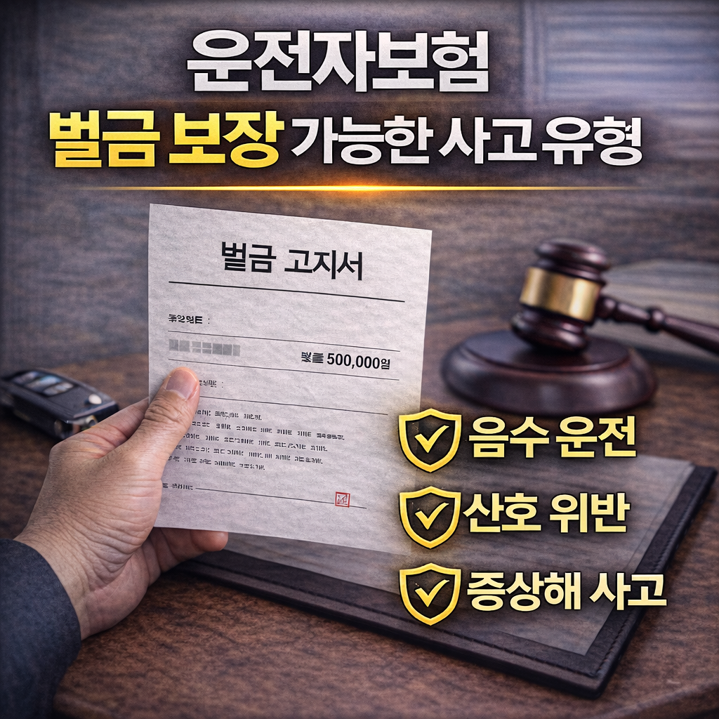 벌금 보장 가능한 사고 유형운전자보험