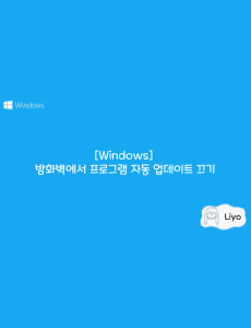 방화벽에서 프로그램 자동 업데이트 끄기