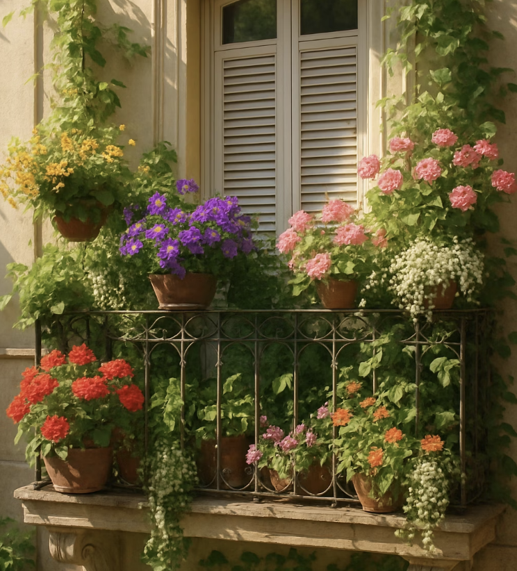 베란다를 유럽 정원으로 만드는 마법