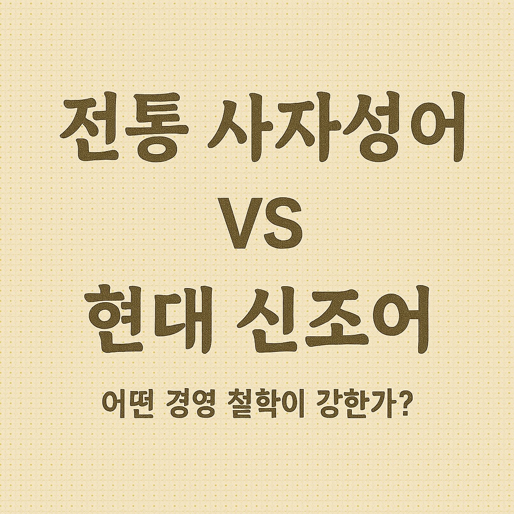 전통 사자성어 현대 신조어 비교 이미지