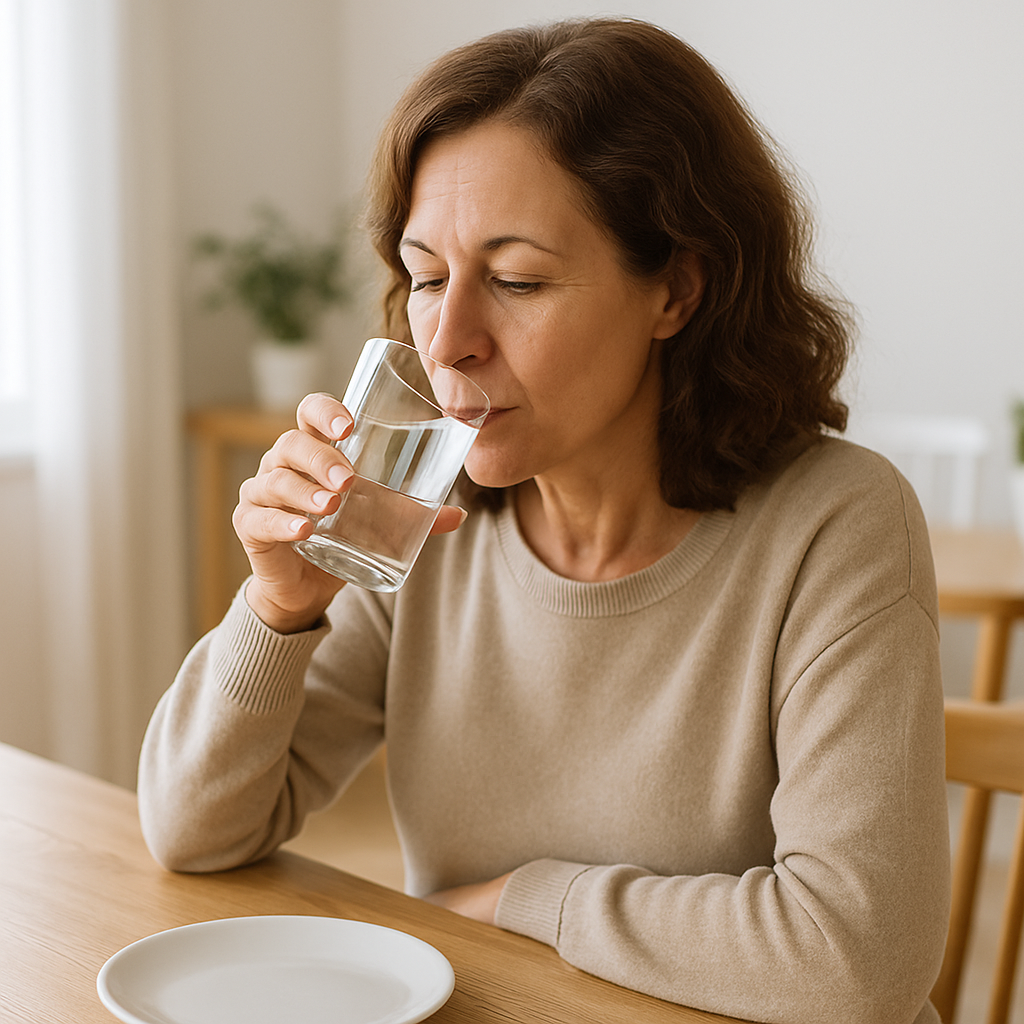 물 마시는 여성
