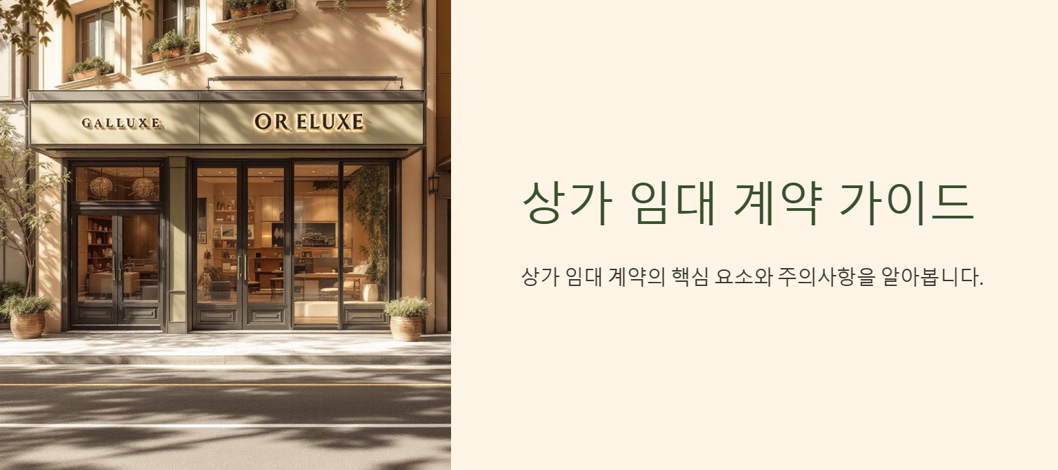 상가 임대 계약서 작성법