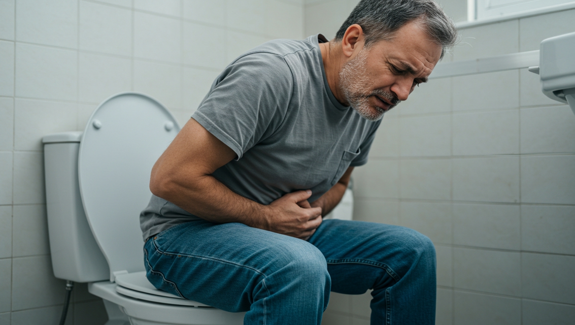 과민성대장증후군을 앓고 있는 남자-사진