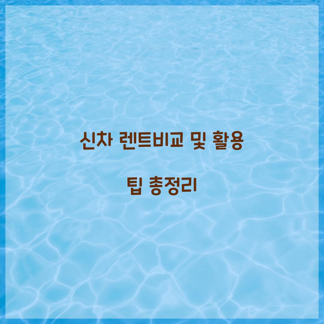 신차 렌트비교
