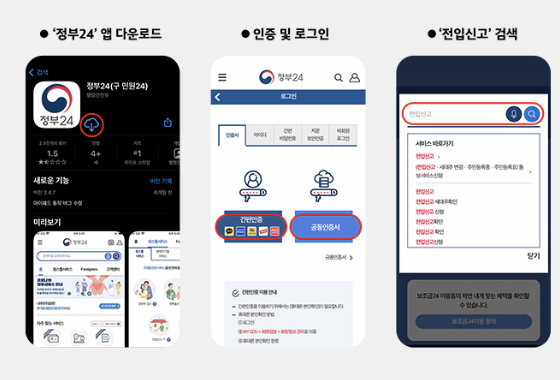 정부 24 앱으로 신청하는 방법 이미지