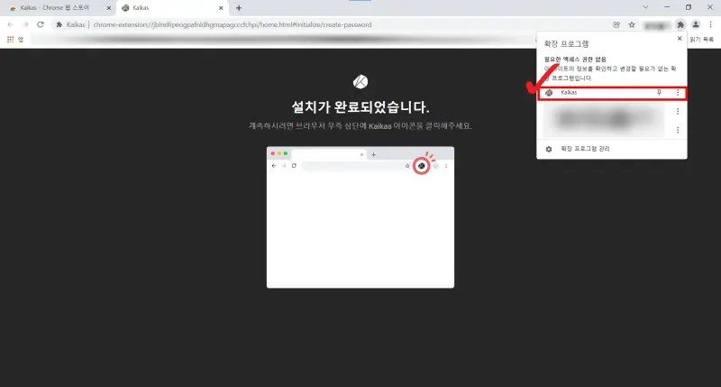 카이카스 확장 프로그램 두번째 고정 방법