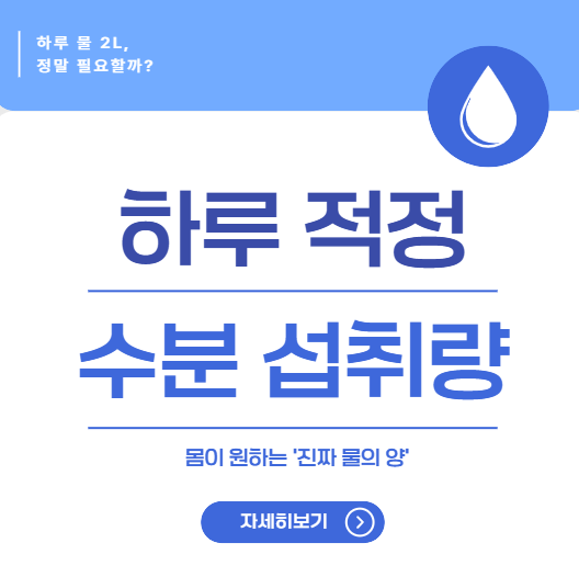 하루 물 2L, 정말 필요할까? 전문가가 알려주는 적정 수분 섭취량!