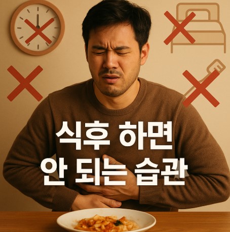 식후 주의사항 (흡연, 샤워, 수면, 운동, 과일섭취, 약복용)
