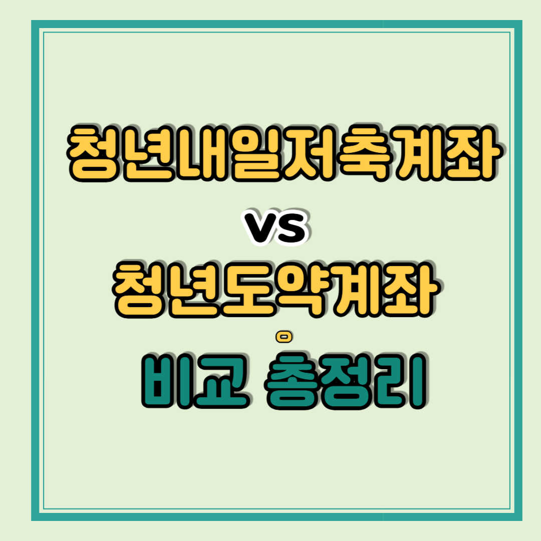 청년내일저축계좌 vs 청년도약계좌 비교 총정리
