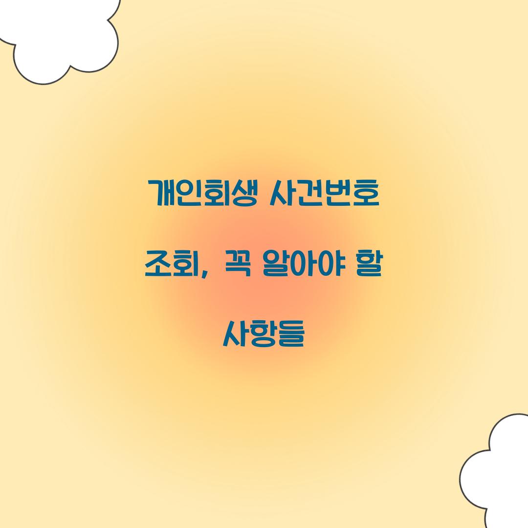개인회생 사건번호 조회