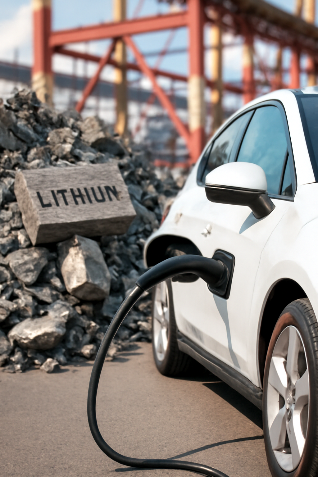 전기차 산업과 리튬 자원에 관련한 사진