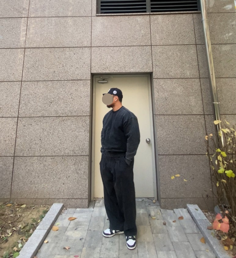데일리룩('25. 11. 13.)뉴에라 NY 빈티지볼캡, 소버먼트 스톤워싱 빈티지 맨투맨, 무신사스탠다드 데님와이드 벌룬팬츠, 나이키 nike 덩크 로우 돌고래 DD1391-100