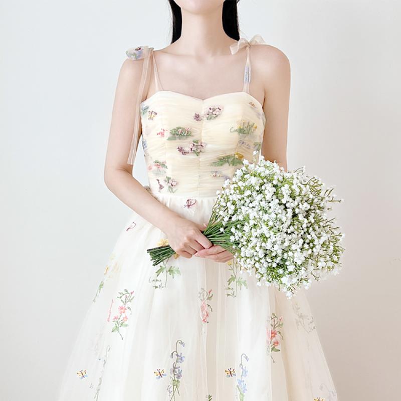 플로럴 셀프 웨딩 유색 드레스 대여 결혼식2부 피로연 플라워 벨라인 제주스냅