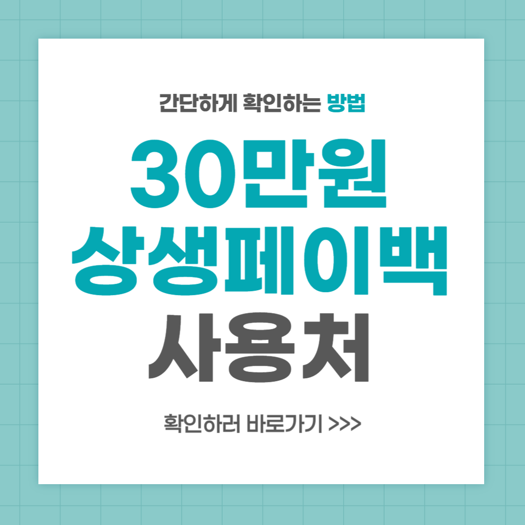 상생페이백 30만원 받는 방법