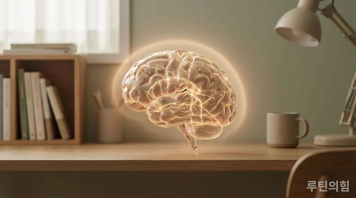 짧은 시간 효율적으로 작동하는 뇌의 추상적인 이미지