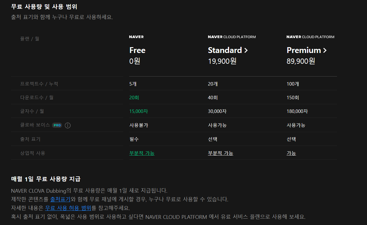 무료-사용량과-유료-가격