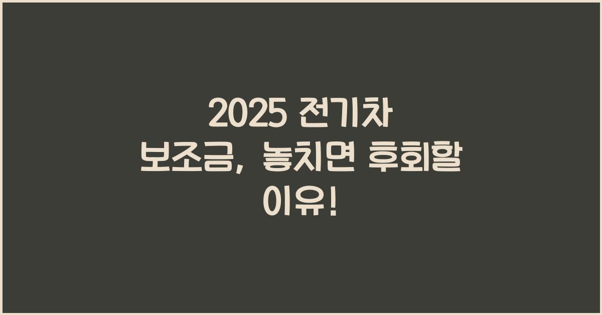 2025 전기차 보조금