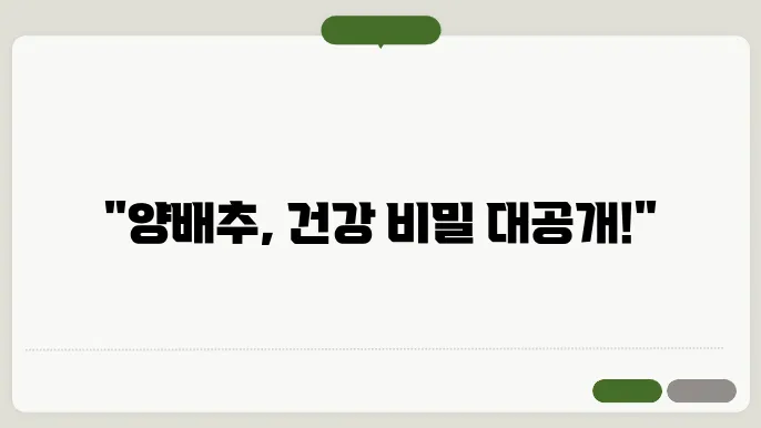 양배추 효능 10가지, 부작용