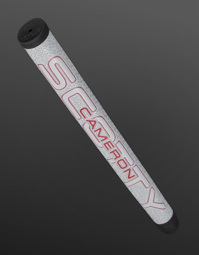 “Scotty Cameron SC Geo 미드 사이즈 매타도어 그립 — 회색 & 다크 레드 패턴”