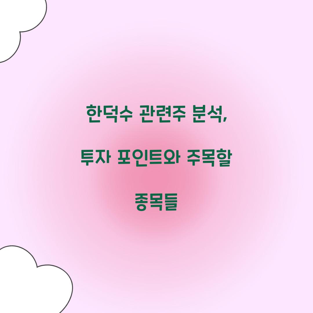 한덕수 관련주 분석