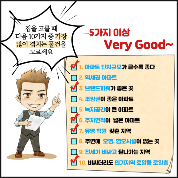 불황에도 떨어지지 않을 아파트 선택 10가지(10 Apartment Choices That Don't Fall in Prices Despite Recession)