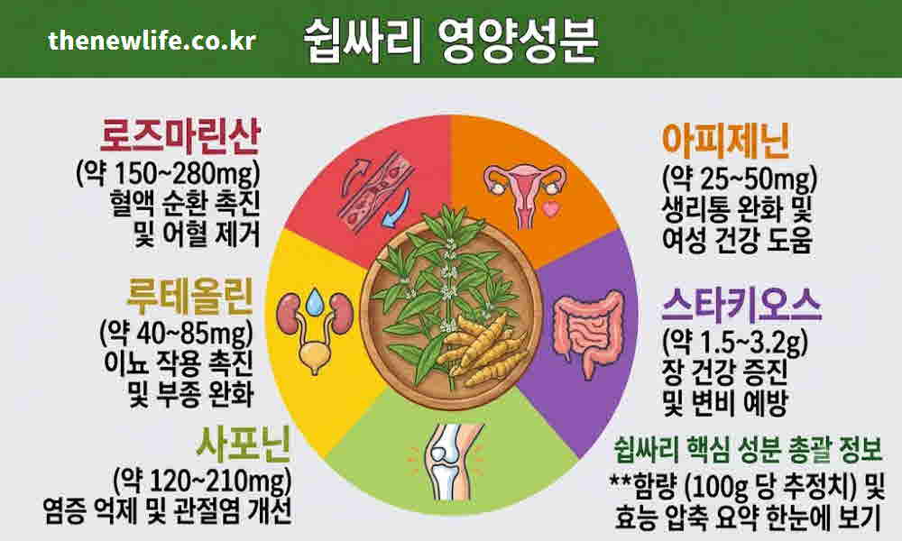 쉽싸리 효능 영양성분