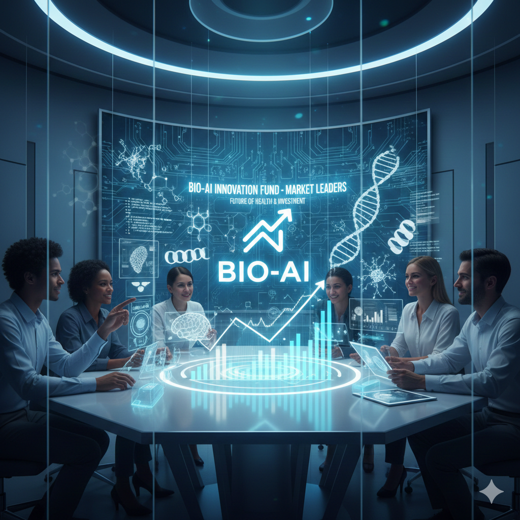 바이오 AI 산업과 주식 시장 전망을 분석하는 연구원들