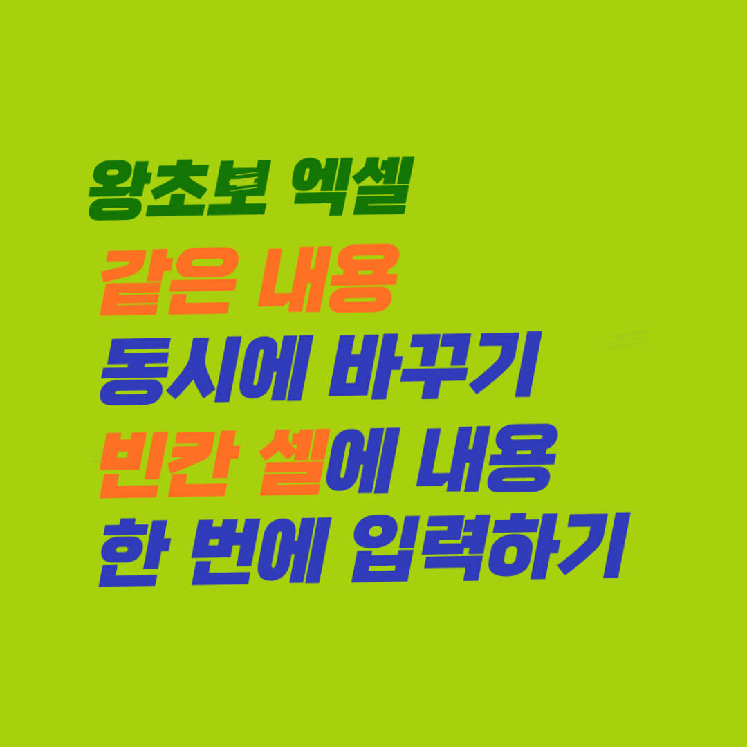 엑셀&#44; 똑같은 내용 동시에 바꾸기&#44; 빈칸 셀에 OX 한 번에 넣기