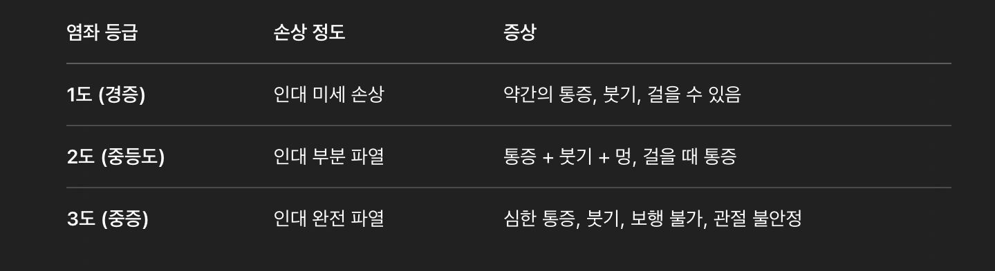 증상 단계별 구분