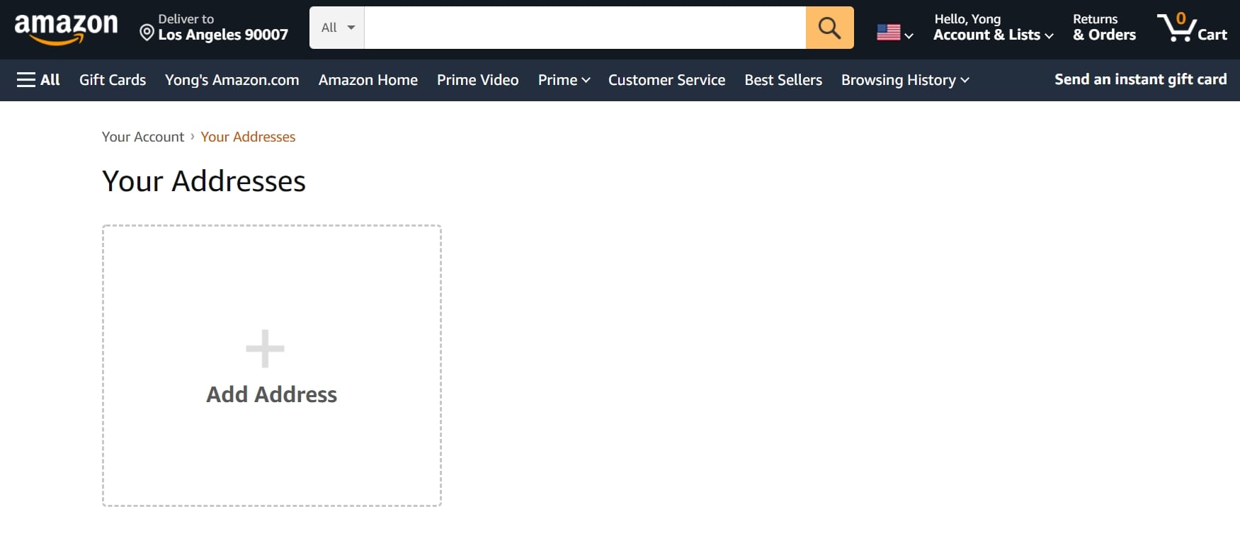 아마존 회원가입 - 주소 추가