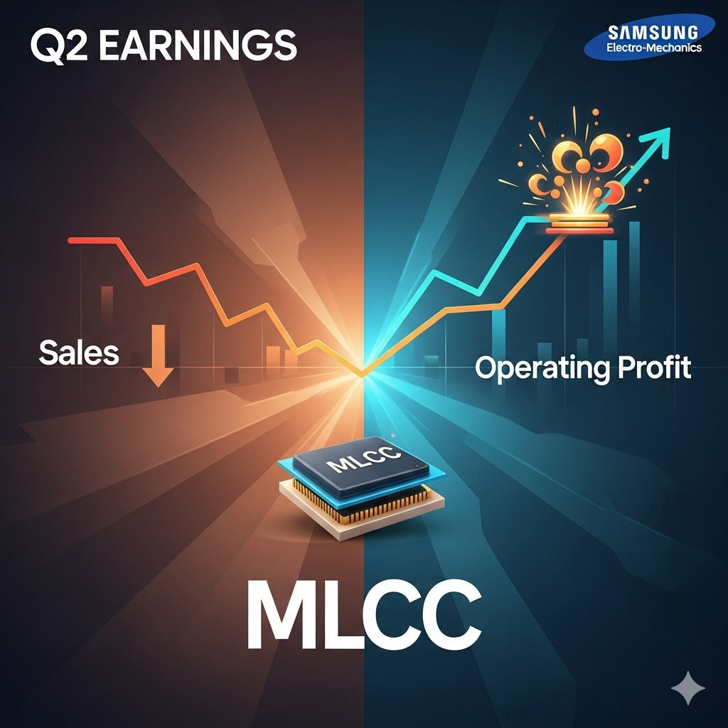 매출 하락 속 '영업이익' 폭발! 삼성전기가 보여준 놀라운 2분기 비밀(MLCC 대장주)