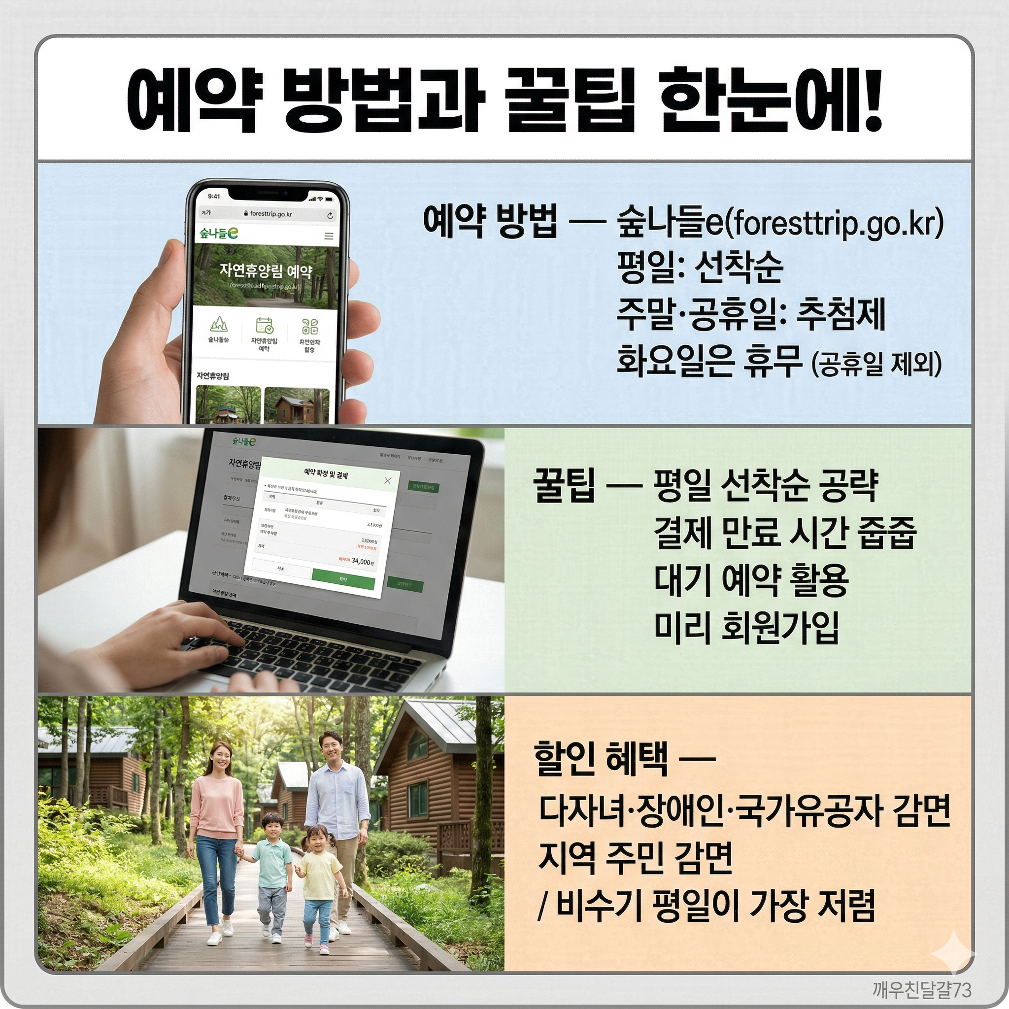 2026 자연휴양림 예약 방법 총정리 — 숲나들e·선착순vs추첨·꿀팁