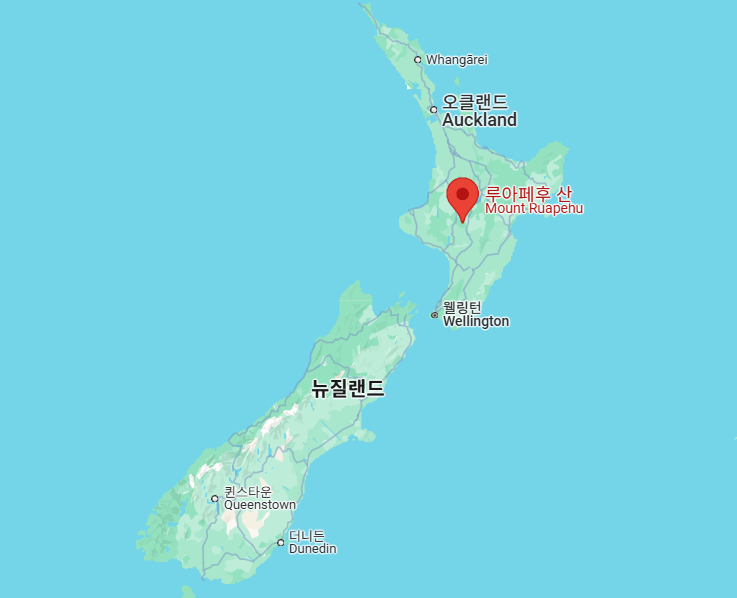 루아페후 산 위치 지도