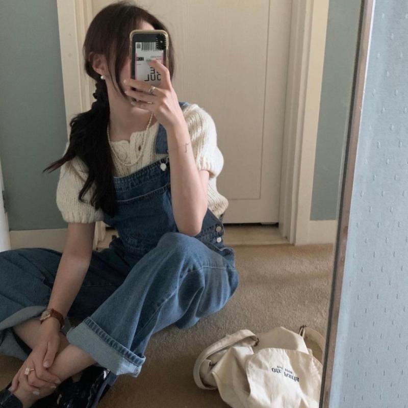 PYT 중청 오버롤 데님 청바지 멜빵바지 점프수트