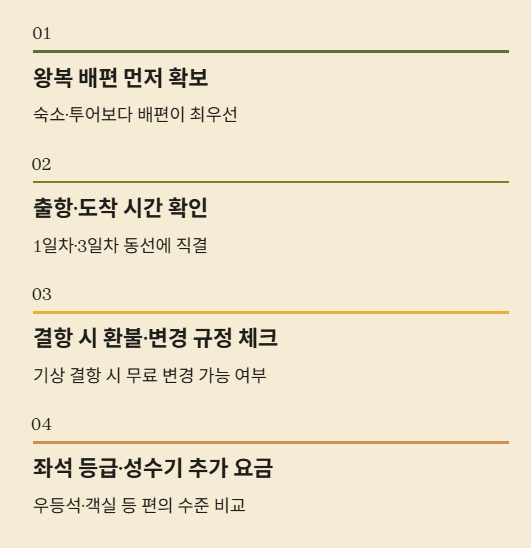 결항 시 환불, 변경 규정 체크