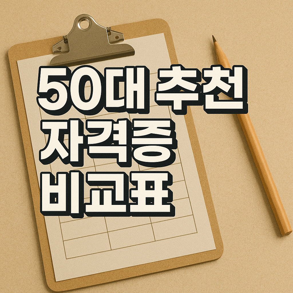 50대 추천 자격증 비교표