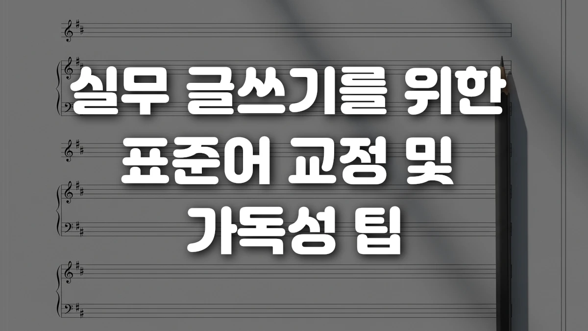 실무 글쓰기를 위한 표준어 교정 및 가독성 팁