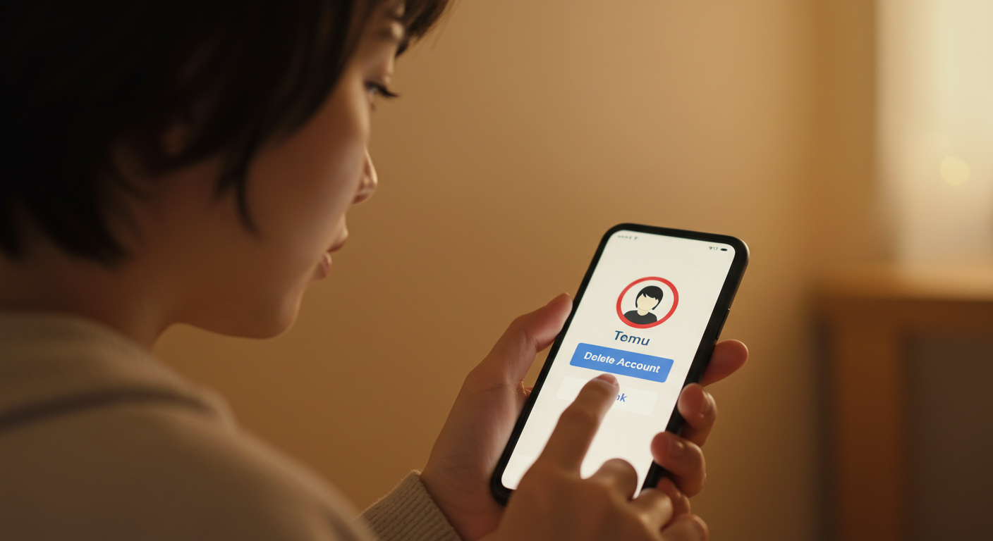 테무 계정 해지 버튼을 누르는 소비자