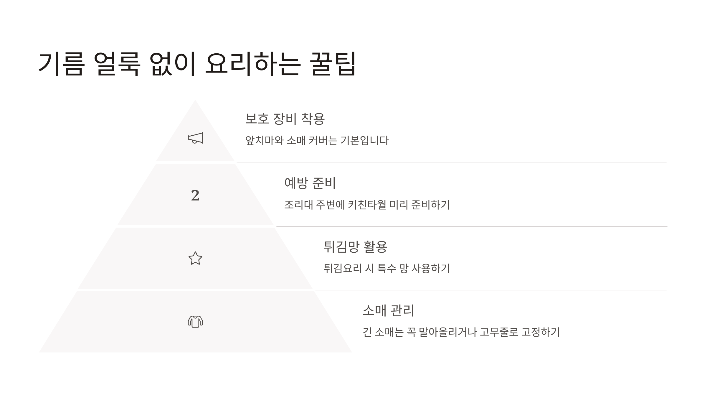 기름 얼룩 없이 요리하는 꿀팁