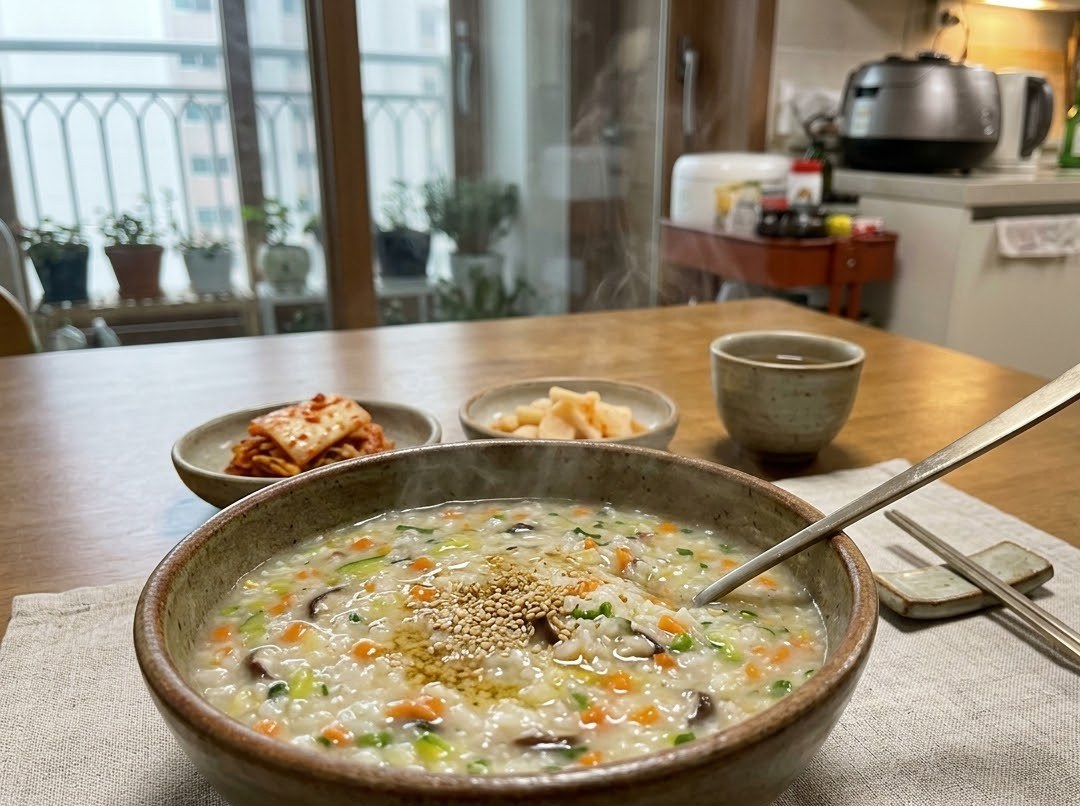 따뜻한 채소죽 한 그릇