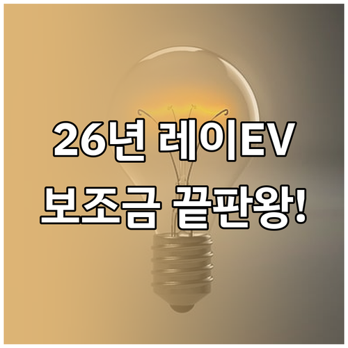 2026년 레이 EV 밴 보조금 총정..