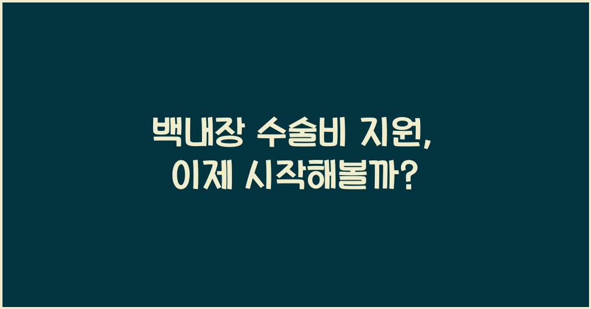 백내장 수술비 지원