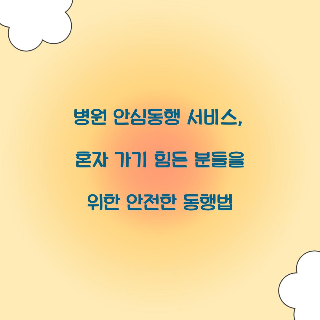 병원 안심동행 서비스